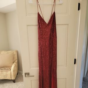 Shein Miss Ord Red Sequin Dress